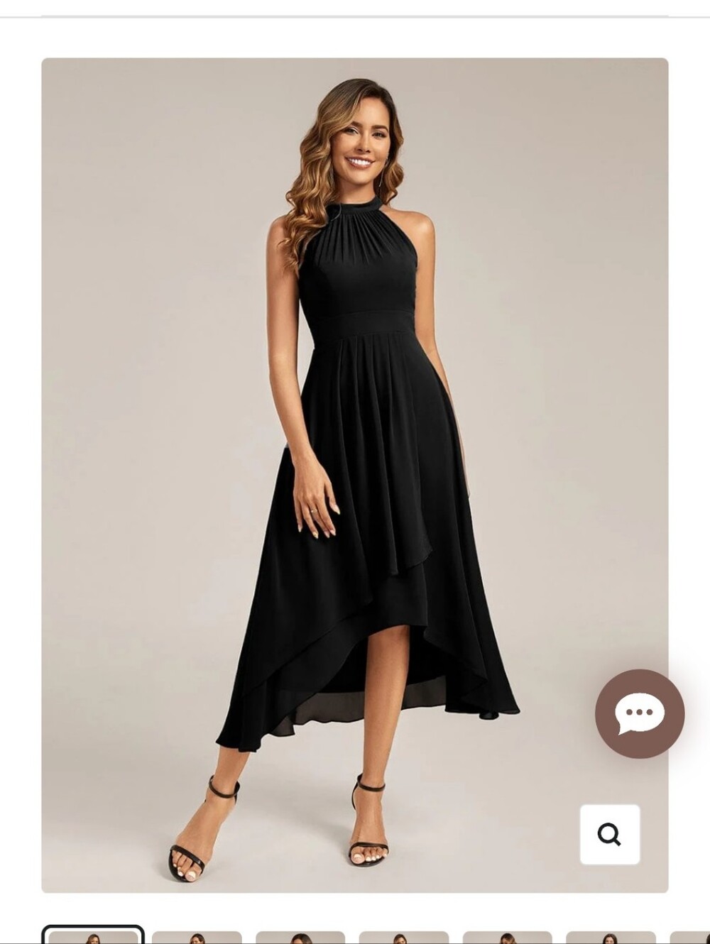 Ever Pretty Black Halter High-Low Evening Dress